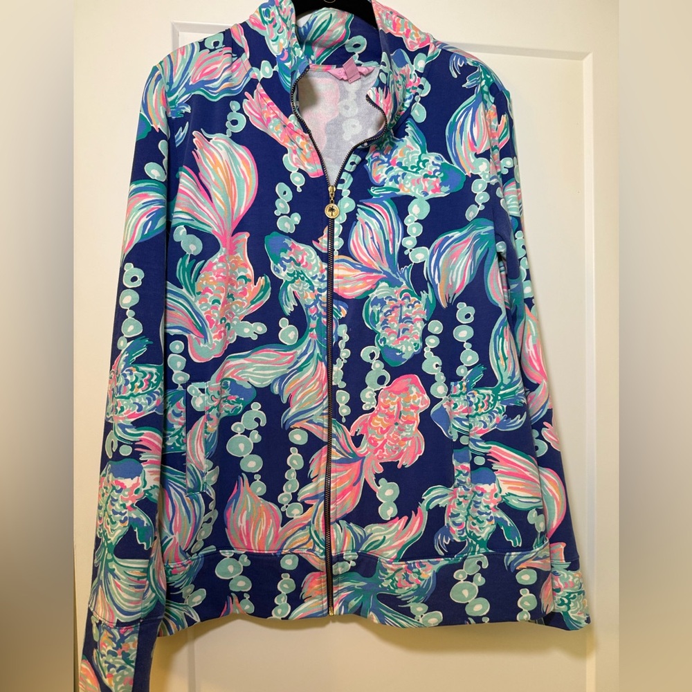 Lilly Pulitzer Reagan zip up Going Coastal size large